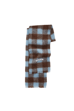 Checked scarf brown/light blue