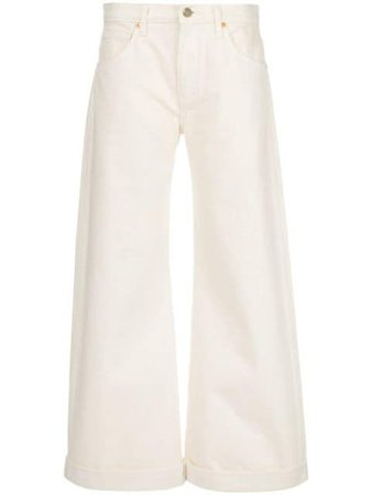 Khaite Noelle mid-rise wide-leg jeans white 1049051 - Farfetch