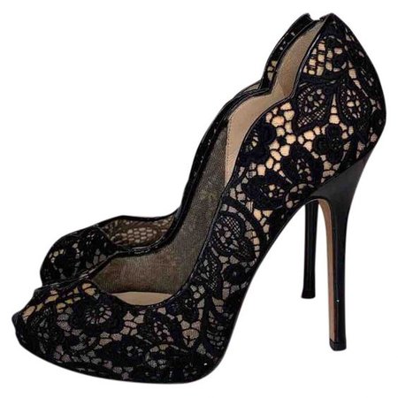 black lace heels jimmy choo