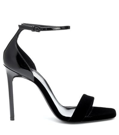 Amber Velvet And Patent Leather Sandals | Saint Laurent - Mytheresa