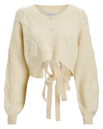 ATOÌR | Unhinged Cropped Cable Knit Sweater | INTERMIX®