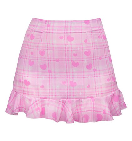 PINK HEART Chiffon Skirt Frill fairy kei pastel colorful | Etsy