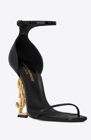 OPYUM SANDALS IN PATENT LEATHER WITH GOLD- TONE HEEL