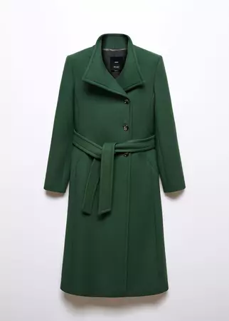 Woolen coat with belt - Women | Mango USA