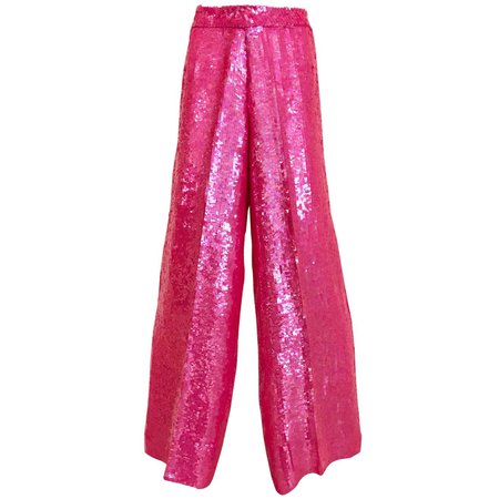 Anna Molinari Pink Sequined Pants, 1980s For Sale at 1stDibs