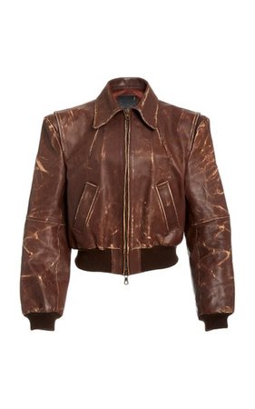 Americana Distressed Leather Zip Jacket By R13 | Moda Operandi