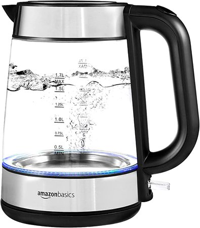 Amazon.com: AmazonBasics Electric Glass and Steel Kettle - 1.7-Liter: Kitchen & Dining