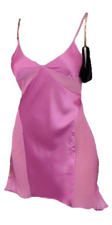 pink silk dress w black purse