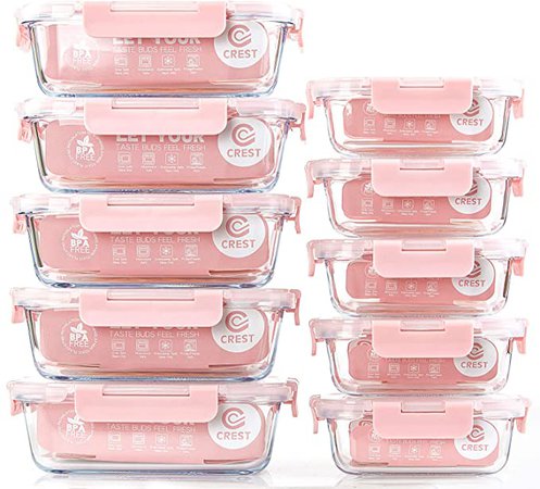 Amazon.com: [10 Pack] Glass Meal Prep Containers, Food Storage Containers with Lids Airtight, Glass Lunch Boxes, Microwave, Oven, Freezer and Dishwasher Safe: Home Improvement