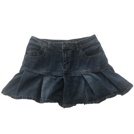 y2k denim pleated mini skirt! from arizona jean co!... - Depop