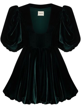 Shop green Khaite Leona velvet mini dress with Express Delivery - Farfetch
