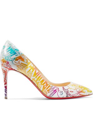 Christian Louboutin | Pigalle Follies 85 printed leather pumps | NET-A-PORTER.COM