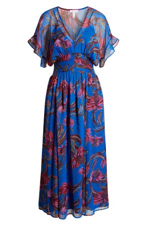 Leith Botanical Print Maxi Dress (Regular & Plus Size) blue