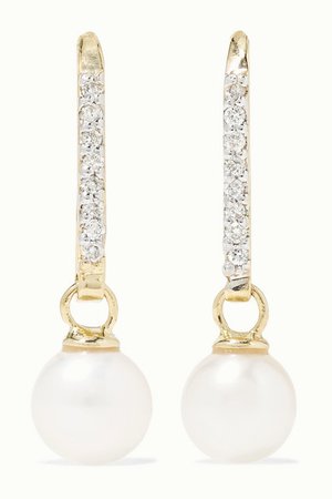 Mateo | 14-karat gold, pearl and diamond earrings | NET-A-PORTER.COM