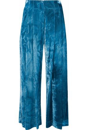 Pleated crushed-velvet culottes | RAQUEL ALLEGRA | Sale up to 70% off | THE OUTNET