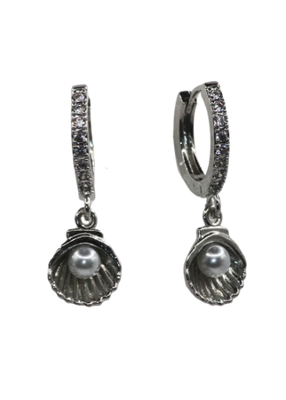 Shell dangle hoop earrings