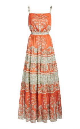 Palms Shades Printed Silk Midi Dress By Johanna Ortiz | Moda Operandi