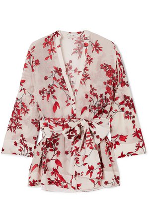 Alice + Olivia | Rosario floral-print devoré silk-blend chiffon wrap top | NET-A-PORTER.COM