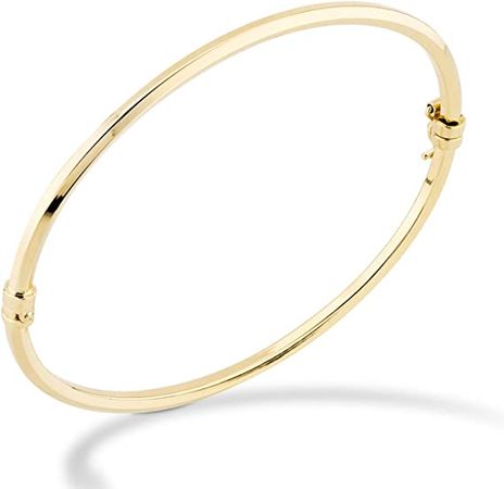 Amazon.com: Miabella 18K Gold Over Sterling Silver Italian Oval Hinged Bangle Bracelet for Women Girls, 6.75 to 8 Inch, 925 Made in Italy (Medium - 7.5 Inches): Clothing, Shoes & Jewelry