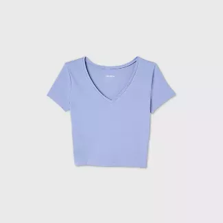 Women's Short Sleeve V-Neck Cropped T-Shirt - Wild Fable™ : Target
