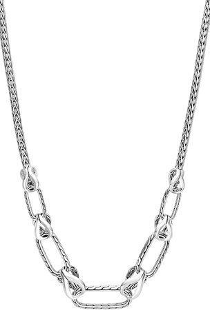 Classic Chain Sterling Silver Bib Necklace