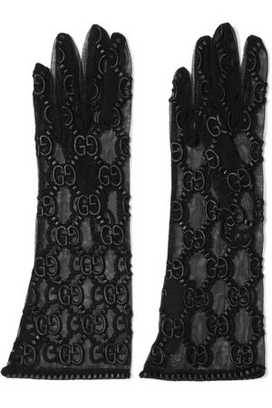 Gucci | Embroidered tulle gloves | NET-A-PORTER.COM