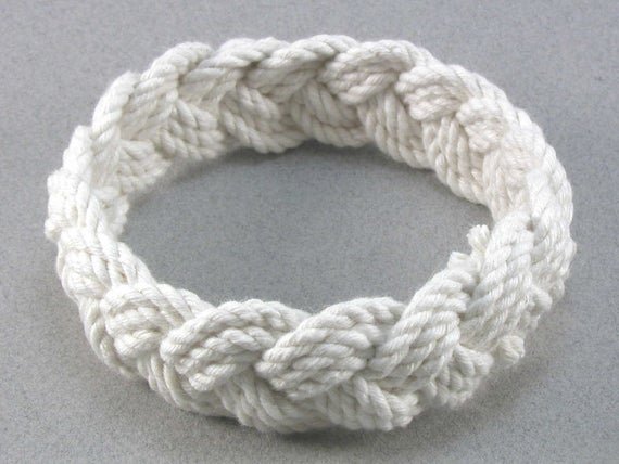 Rope bracelet white cotton turks head knot bracelet nautical | Etsy