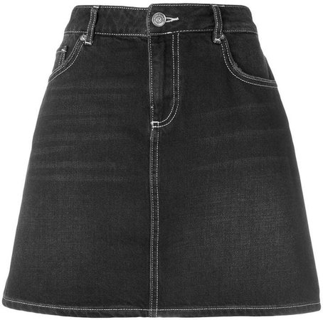 A-line denim mini skirt