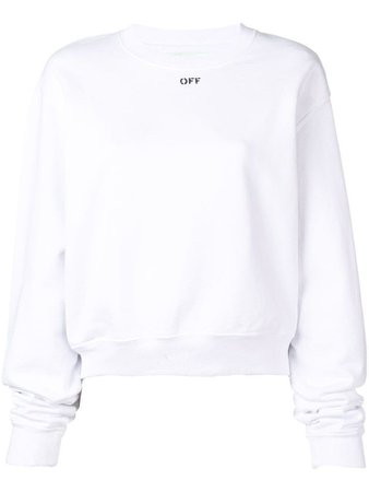 OFF-WHITE Basic Cropped Crewneck Sweater In White