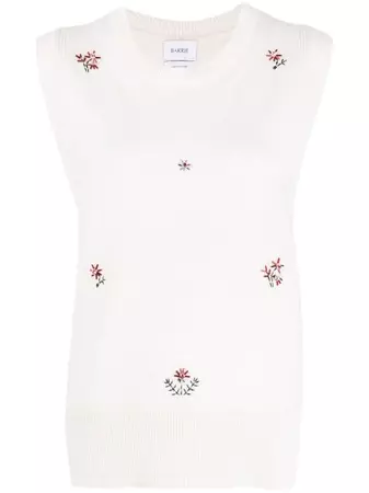Barrie Floral Embroidered Cashmere Top - Farfetch