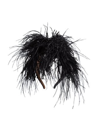 Black Loewe Slip-On Feather Headband | Farfetch.com