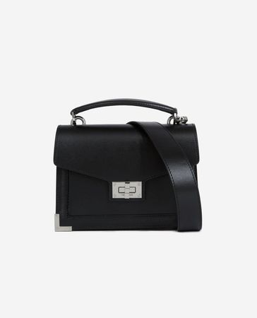 Small Emily bag in smooth ecru leather | The Kooples