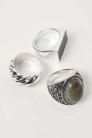 3-pack Rings - Silver-colored - Men | H&M US