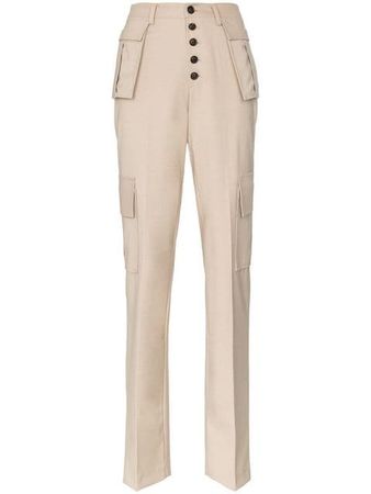 Charm's utility pocket high-waisted straight leg trousers $228 - Buy Online - Mobile Friendly, Fast Delivery, Price