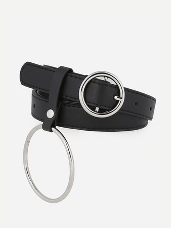 Round Buckle Belt With Ring Pendant | ROMWE