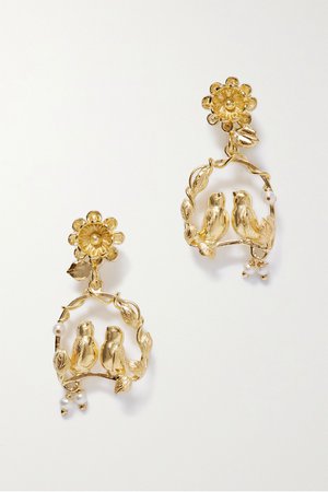 Gold Inseparable gold vermeil pearl earrings | Of Rare Origin | NET-A-PORTER