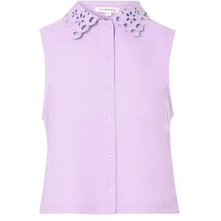 Pinterest Lilac Sleeveless Shirt With Lace Applique Collar