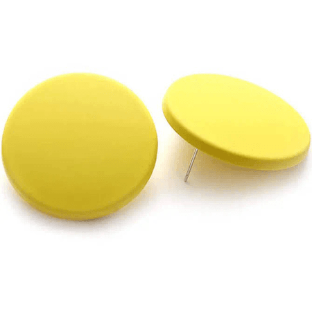 Yellow Button Earrings