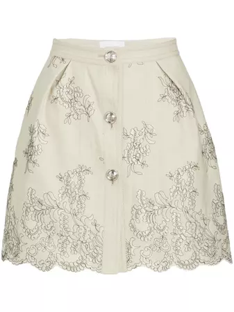 Giambattista Valli floral-jacquard high-waist Miniskirt - Farfetch