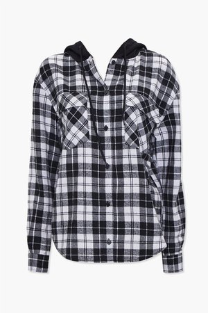 Plaid Hooded Flannel Shirt | Forever 21