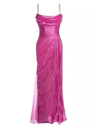 Shop Maria Lucia Hohan Regina Metallic Silk Mousseline Gown | Saks Fifth Avenue