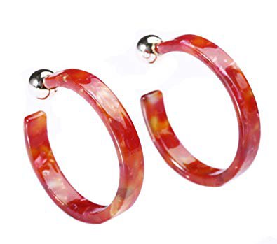 red loop earrings - Google Search