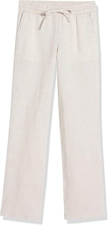 Amazon.com: Amazon Essentials Women's Linen Blend Drawstring Wide Leg Pant, Blue, Chambray/Stripe, Small : Clothing, Shoes & Jewelry