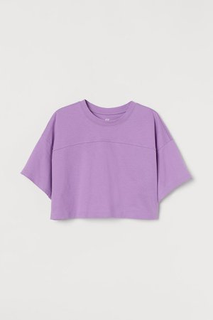 Cropped Sports Top - Purple