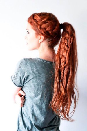 ginger braided ponytail