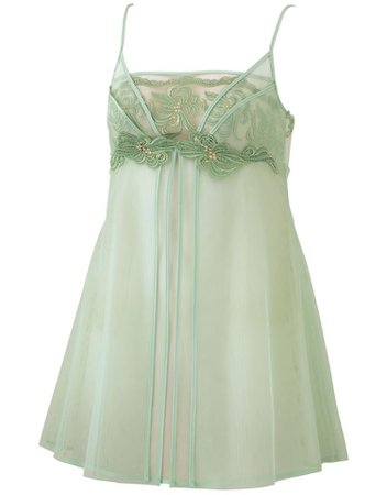 pale green embellished slip dress