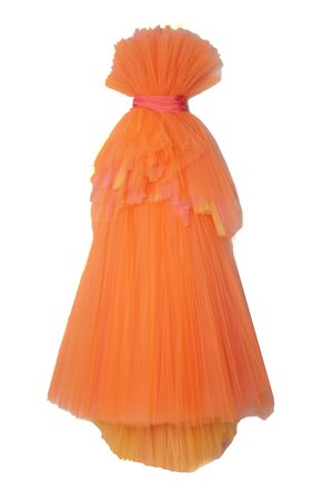 Tiered Tulle Strapless Gown by Carolina Herrera | Moda Operandi