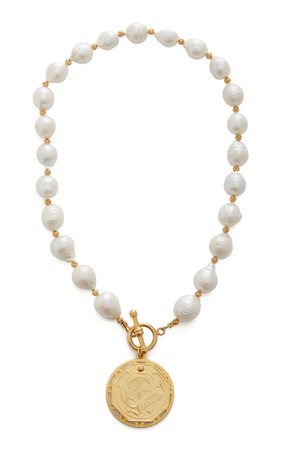 Lucky 24K Gold-Plated And Baroque Pearl Necklace by Brinker & Eliza | Moda Operandi