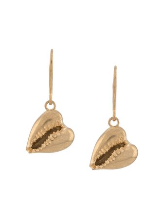 Saint Laurent Shell-Effect Earrings 620869Y1500 Gold | Farfetch