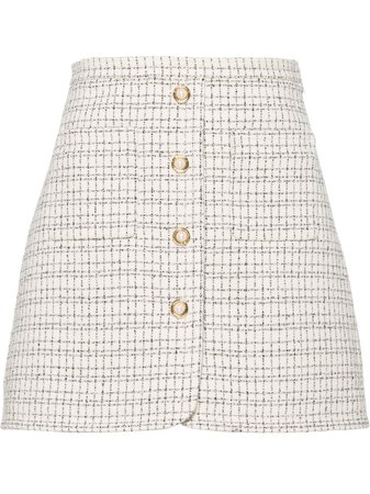 Miu Miu Plaid Buttoned Miniskirt